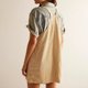 thumbnail image 4 of Vestido corto estilo delantal con cuello cuadrado y bolsillos, vestido informal para mujer, traje de vacaciones, 4 of 6