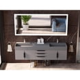 thumbnail image 4 of Amazon 72" Gray Wood Floating Vanity with Gray Top and Black Trim, 4 of 10