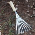thumbnail image 3 of 9-Tooth Stainless Steel Hand Rake for Lawn Care and Gardening Maintenance Tasks, 3 of 6