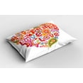 thumbnail image 2 of Ambesonne Spring Pillow Sham 2 Pack, Hippie Floral Heart Sign, 30"x20", Multicolor, 2 of 3