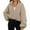 Brown, variant on Lmnyox Trendy Sweatshirts for Women Oversized Long Sleeve Zipper Up Jackets Fleece Cropped Coat Fashion Clothes