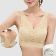 thumbnail image 2 of Sopiago Women Bra Comfortable Bralette Supportive Tshirt Bra No Underwire Seamless Push Up Everyday Bras Beige,M, 2 of 6