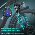 thumbnail image 3 of Vivi 26" x 4.0 Electric Bike for Adults, Peak 1475W Motor Fat Tire Ebike, 25MPH Electric Mountain Bike, 60Miles Electric Bicycle with 48V 15AH Battery, Torque Sensor, 7 Speed, Hydraulic Brake, 2849, 3 of 16