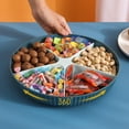 thumbnail image 5 of Ikeay Fruit Plate, 2 Pack Snack Serving Tray with Lid Diameter12In High 2.5In Fruit Serving Container Round Tray Divided Plastic Food Storage Organizer Plate for Snack Candy Nut Picnic, Fruit Plate, 5 of 6