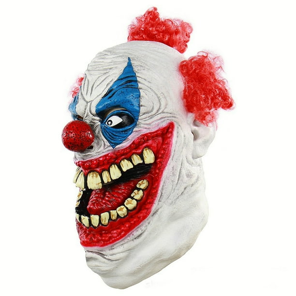Disfraz integral de látex con máscara de payaso y payaso