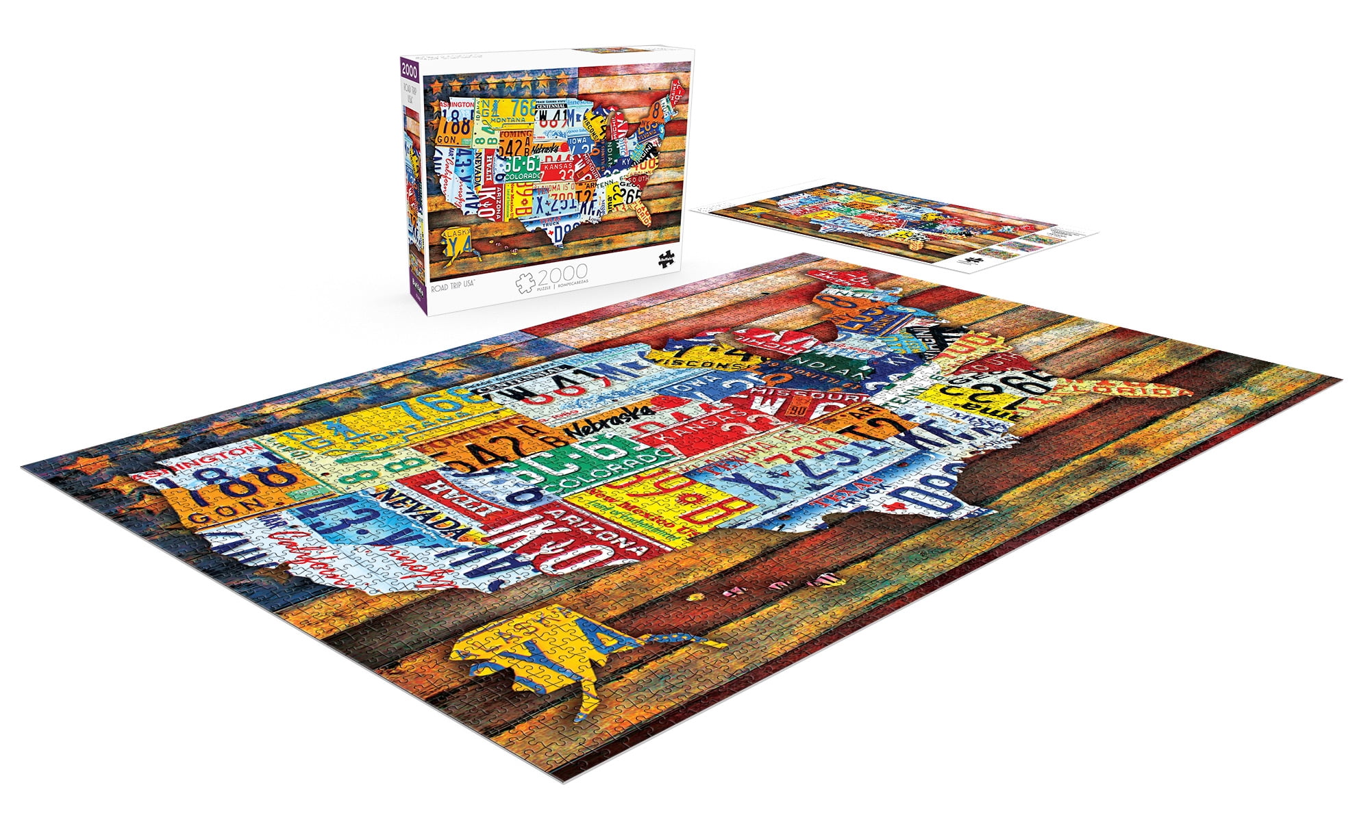 Buffalo Games 2000-Piece Road Trip USA Interlocking Jigsaw Puzzle