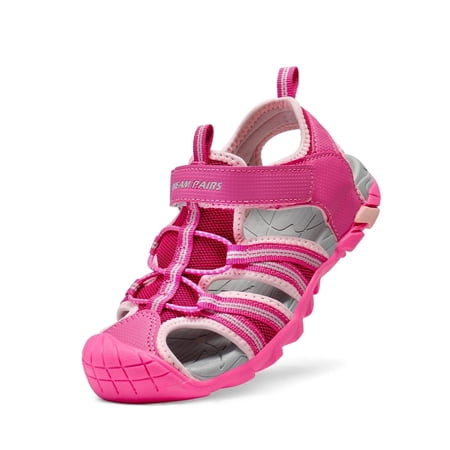 Dream Pairs Kids Boys Girls Athletic Sandals Toddler Summer Beach Slippers Flip Shoes 170813-K FUCHSIA/SHELL/PINK Size 9