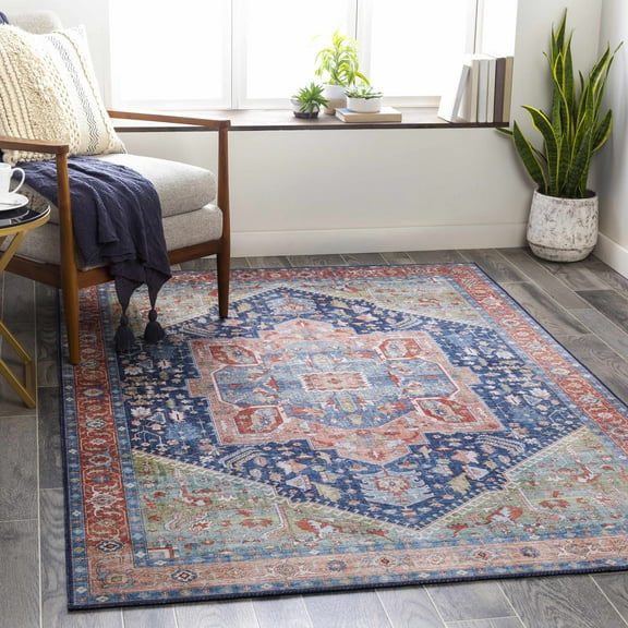 Mark&Day Area Rugs, 2x4 Maasdriel Traditional Navy Area Rug, Blue White Carpet for Living Room, Bedroom or Kitchen (2'3" x 3'9")