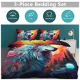 thumbnail image 6 of Duvet Cover Queen Size Colorful Lone Wolf 3 Pcs Duvet Cover Set Bedding Sets Queen Soft Breathable, 6 of 6