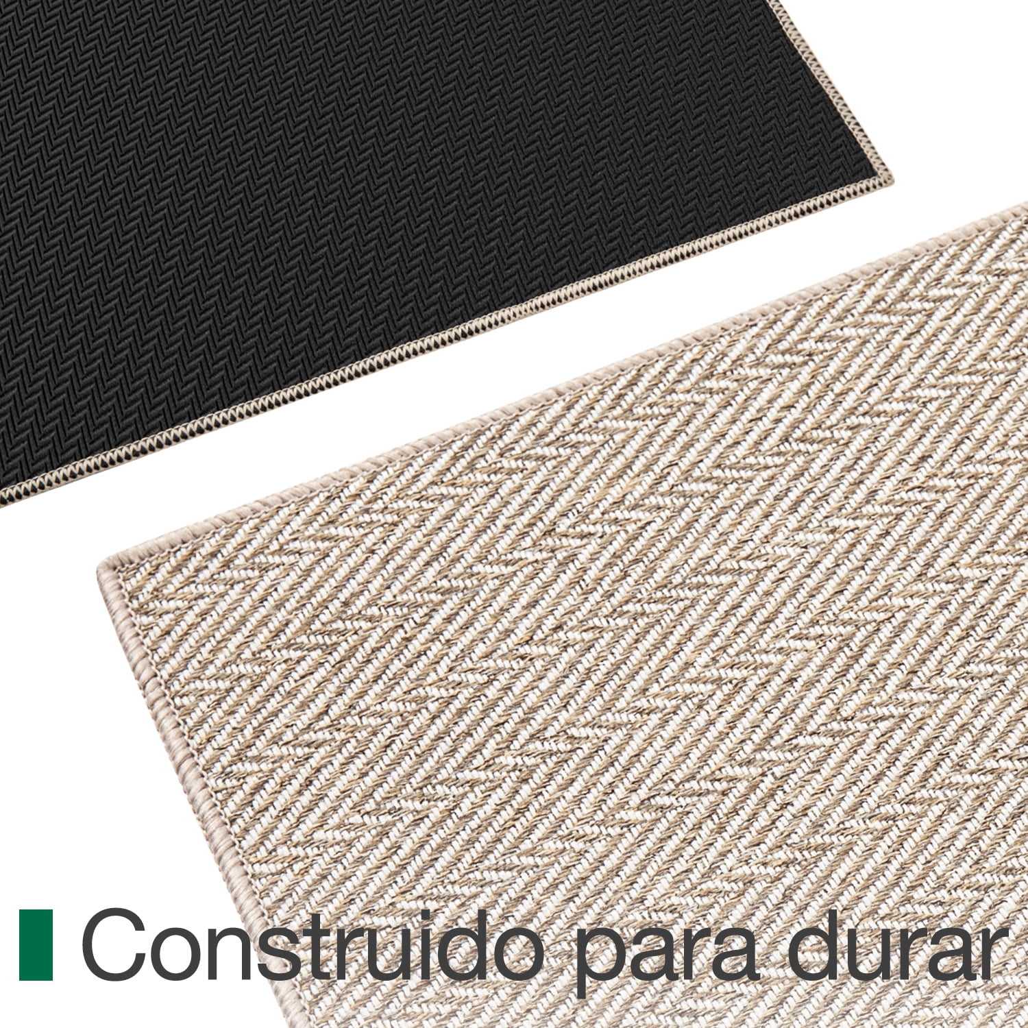 FRABE Ultra Thin Indoor Door Mat Non Slip, Low Profile Entryway Mat, Pet Friendly Doormat with Herringbone Design for Inside, Patio, Porch, Beige, 48x72