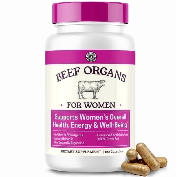 Left Coast Performance Beef Organ Supplement for Women, Unflavored, 120 Capsules