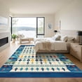 thumbnail image 3 of ODIKA 4'x6' Machine Washable Non-Slip Area Rug, Southwestern Navy Blue High Traffic Rug, Blue, 1069432, 3 of 7