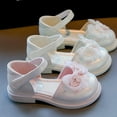 thumbnail image 6 of FLMEI Baby Toddler Girls Princess Shoes Bowknot Sandals Embroidery Leather Shoes Girls Rubber Sole Flats Shoes for Little/Big Kids, 6 of 9