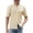 Beige, variant on WREESH Men's Knitted Casual Solid Color Button Down Shirts Short Sleeve Turndown Collar Top for a Comfortable Everyday Look Beige