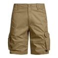 thumbnail image 4 of Mens Cargo Shorts Button Straight Leg Loose Outdoor Active Hiking Knee Length Cargo Shorts with Multi Pockets, 4 of 5