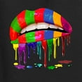 thumbnail image 3 of Wild Bobby, Colorful Painted Lip, Streetwear, Women Racerback Tank Top, Black, Small, 3 of 5