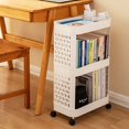 thumbnail image 1 of 2-Tier Mobile Under-Desk Storage Cart with Wheels - Sturdy, Space-Saving Organizer for A4 Files, Books, Snacks - Versatile Use in Office, Kitchen, Living Room - Durable New Material Construction,, 1 of 5