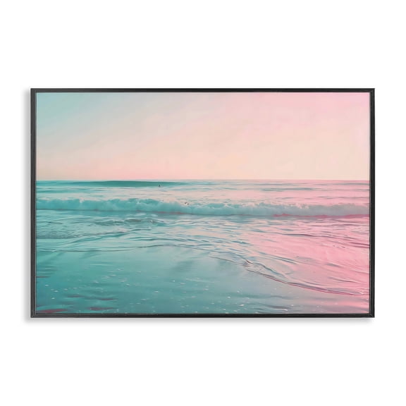 Stupell Industries Coastal Sunset Collision Seascape Black Framed Giclee Art, 18 x 12, by LSR Design Studio