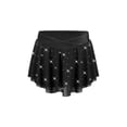 thumbnail image 3 of Haitryli Kids Girls Athletic Dance Skirt Glittery Rhinestones Gymnastics Ice Skating Builtins Swirl Flow Skirt Black 6, 3 of 7