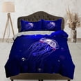 thumbnail image 1 of Jellyfish Bedding Indigo Funda Nórdica, Ocean Blush Sea Animal Bed Set Full, 1 of 4