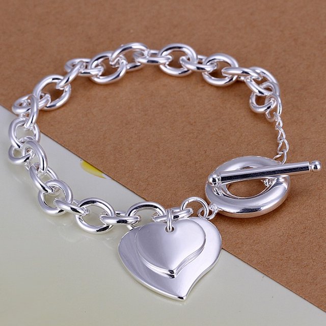 Whelesale-pulsera sólida de Plata de Ley 925 con cadena bonita y Noble para mujer y hombre, dijes, regalo de fiesta, joyería de moda para boda