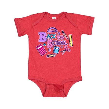 

Inktastic Back to School with School Supplies Gift Baby Girl Bodysuit