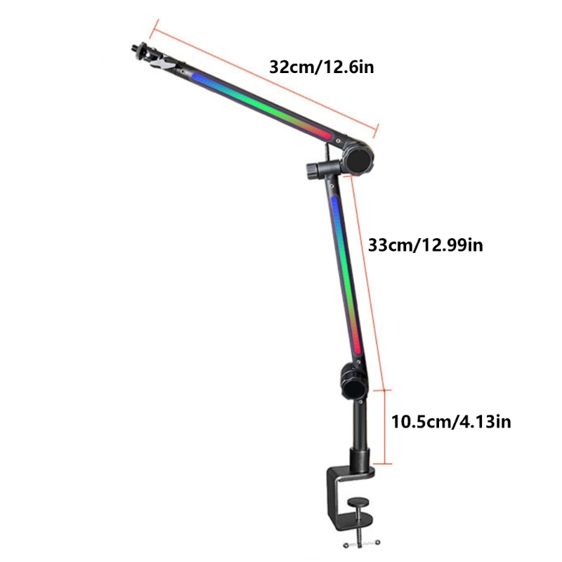 Adjustable LED Mic Boom Arm Suspension Boom Scissor For Professional Recording