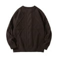 thumbnail image 3 of Chiccall Mens Oversized Sweater Crew Neck Cable Knit Sweaters Casual Vintage Long Sleeve Pullover Sweater, 3 of 7