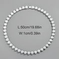 thumbnail image 4 of EOEMY Men'S Women'S Hip Hop Heart Necklace Diamond Splice Cuban Chain 10mm Bracelet-Silver Necklace 20Inch(50Cm), 4 of 9
