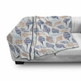 thumbnail image 3 of Ocean Soft Flannel Fleece Throw Blanket, Marine Life Themed Abstract Seashells Scallops with Bohemic Prints, Cozy Plush for Indoor and Outdoor Use, 60" x 80", Navy Blue Marigold, by Ambesonne, 3 of 6