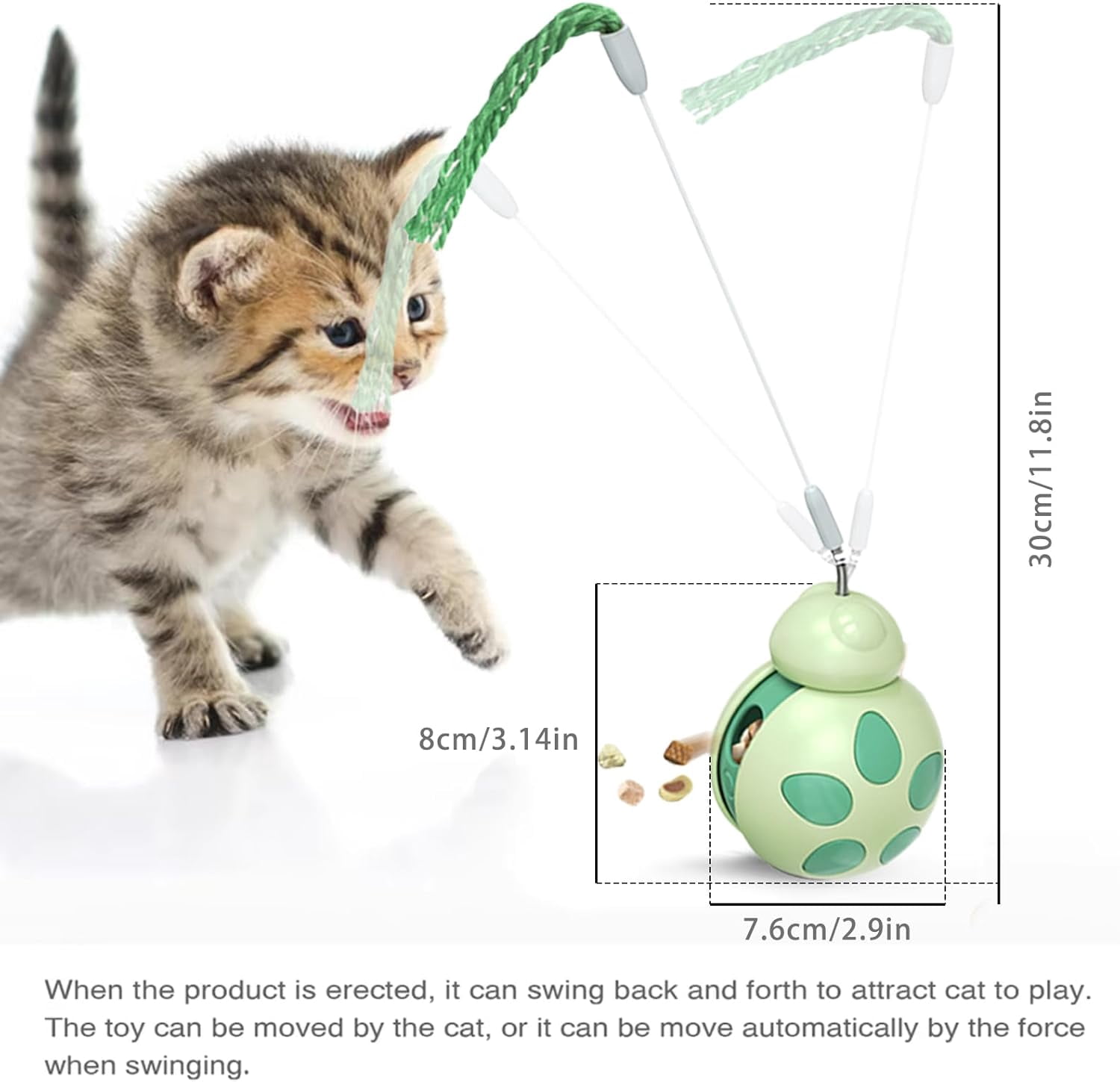 Interactive Cat Toys, Beetle Not Tumbler Design with Teasing Stick, Indoor Cat Toys, Snack Dispenser for Kittens Exercise and Boredom Relief, Feeding Pet Supplies