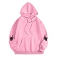 thumbnail image 4 of XIAONU Womens Hoodies Halloween Skeleton Print Drawstring Hoodie With Kangaroo Pocket Baggy Long Sleeve Pullover Hooded Sweatshirt, 4 of 4