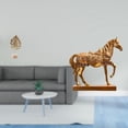 thumbnail image 2 of Escultura de caballo de hoja de metal abstracta nórdica, figura creativa, adorno para mesa, fiesta, hogar, oficina, decoración, artesanía con grabado, 2 of 8