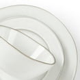 thumbnail image 4 of Famiware Aurora 12 Piece Dinnerware Set, Stoneware Plates and Bowls Set, Service for 4, Pearl White, 4 of 7