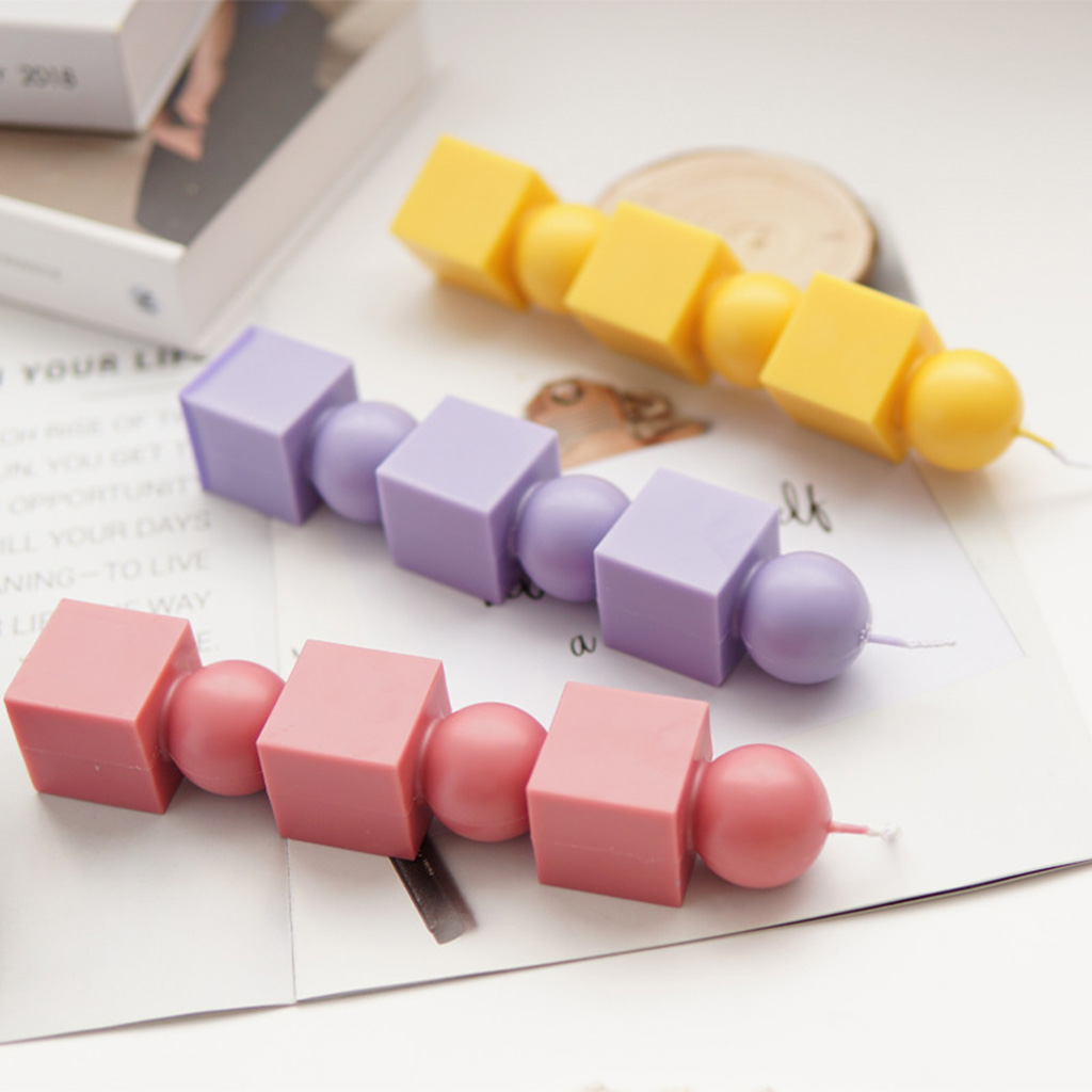 Geemin Plastic Candle Mold Geometric Cylinder Candle Making Molds DIY Handmade Beeswax Candles Mould Supplies