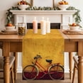 thumbnail image 4 of Bicycles Cotton Linen Table Runner for Dining Kitchen, Farmhouse Vintage Vehicle Yellow Broken Walls Wedding Outdoor Party Tablerunners, Dresser Scarf Coffee Tablecloth Runners 13x70 Inches, 4 of 9