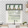 thumbnail image 4 of St. Patrick''s Day Kitchen Window Valances, Lucky Shamrock Clover Gnome Valance, White and Black Buffalo Plaid Small Curtain Rod Pocket Light Filtering Bathroom Living Room Decor Curtains 54x18 Inch, 4 of 6