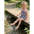 thumbnail image 6 of BemeyourBBs Western Toddler Baby Girl Swimsuit Infant Bathing Suit Summer One Piece Swimwear Cow Bow Watermelon Sleeveless Tie up Straps Ruffle Trim Decor Cute Skirted Beachwear, 6 of 9