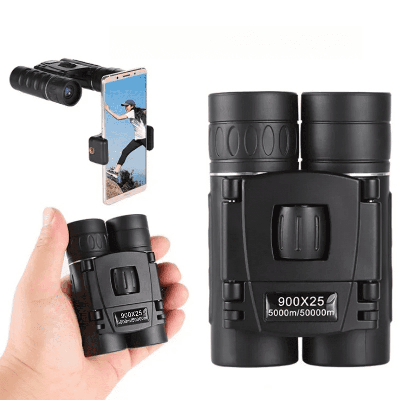 900x25 Zoom Telescope Professional BAK4 HD Powerful Binoculars Long Range Portable Outdoor Folding FMC Binocular Camping Travel