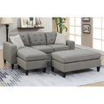 thumbnail image 1 of Canapé-lit Sectionnel avec Chaise Réversible et Pouf Extra Large en Gris, 1 of 1