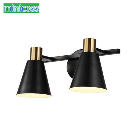 

2 Light Bathroom Vanity Light Over Mirror Rustic Wall Mount Lamp Kitchen Light Fixtures Matte Black and Gold Sconces Wall Lighting for Power Room Living Room Bedroom UL Listed