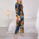 thumbnail image 3 of Balery Bluebird Blossom Elegance Conjunto de Pijama con Estampado para Mujer, Conjunto de Dos Piezas con Manga Larga, Ropa de Dormir Suave con Bolsillos, Pijamas Cómodos-XX-Large, 3 of 7