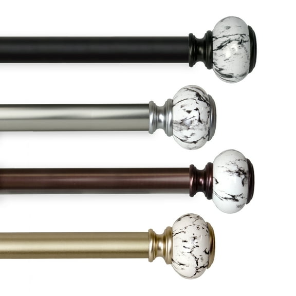 Central Design Products 1" Classic Single Curtain Rod, Black