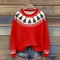 thumbnail image 3 of Women'S Christmas Sweater Cute Fun Christmas Sweater Fall And Winter Long Sleeve Knitted Sweater for Fall and Winter, Festive and Cozy, Ideal as Christmas Sweaters for Women ,Vermilion,L, 3 of 5