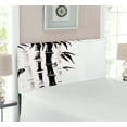 thumbnail image 2 of Bamboo Print Headboard, Bamboo Pattern in Traditional Chinese Watercolor Painting Style Art, Upholstered Decorative Metal Bed Headboard with Memory Foam, Twin Size, Black Cream, by Ambesonne, 2 of 4