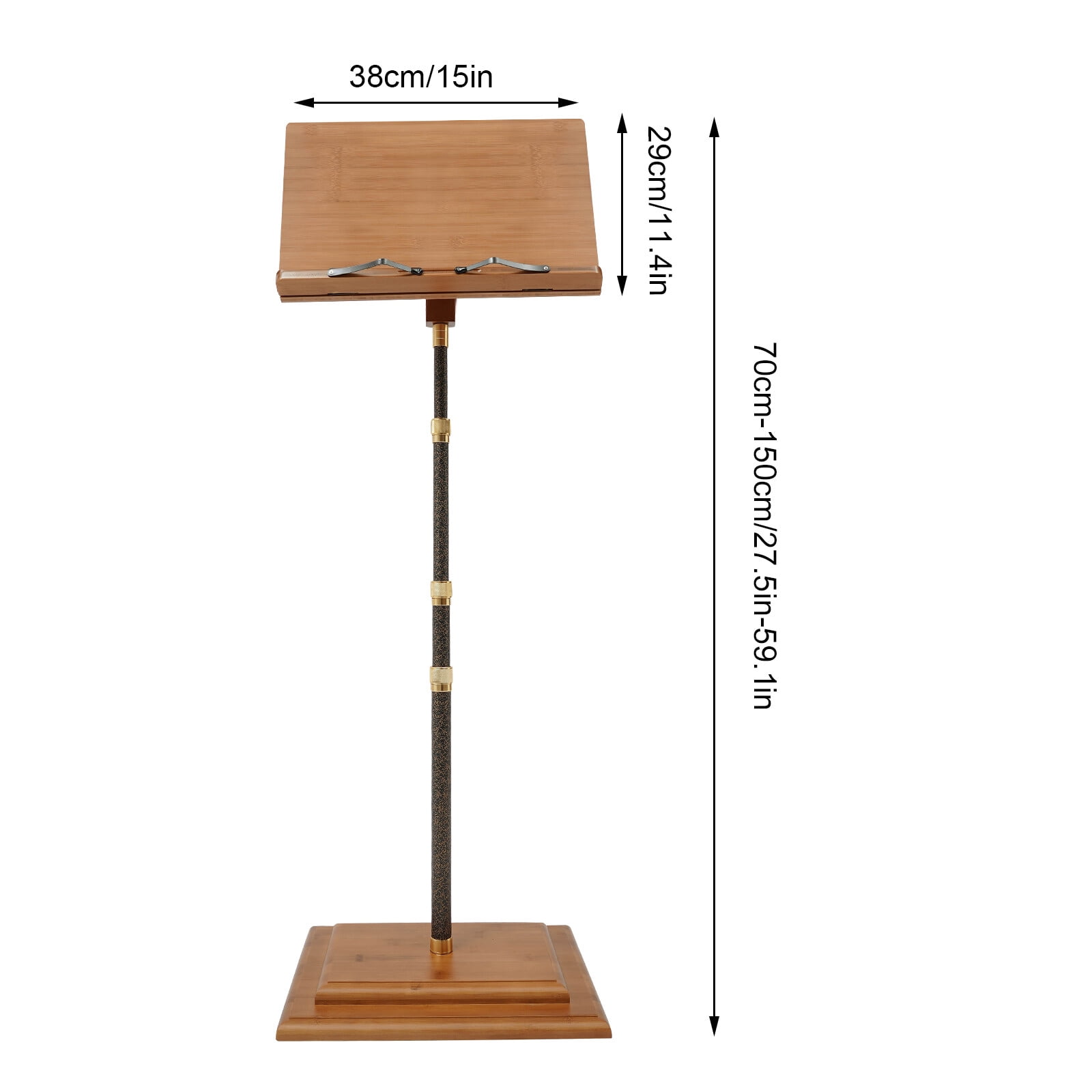 TFCFL Height Adjustable Bamboo Music Stand Free Standing Bamboo Conductor Music Stand W/ Wide Wooden