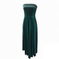 thumbnail image 6 of Mifsaly Velvet Strapless Dress Women Evening Gown Elegant Maxi Dresses Festival Cocktail Party Flowy Velour Dress Ruched Wedding Bridesmaid Fashion formal Outfits Green XL, 6 of 6