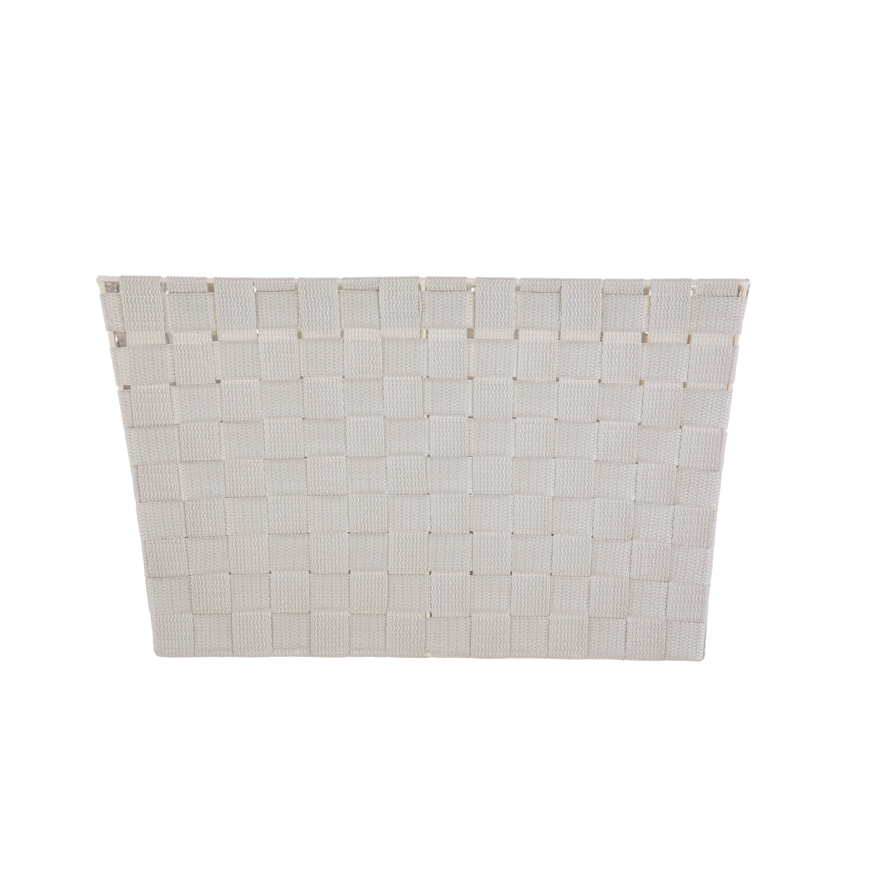 Mainstays Medium Beige Woven Fabric Decorative Storage Basket, 13 in x 8 in x 10 in