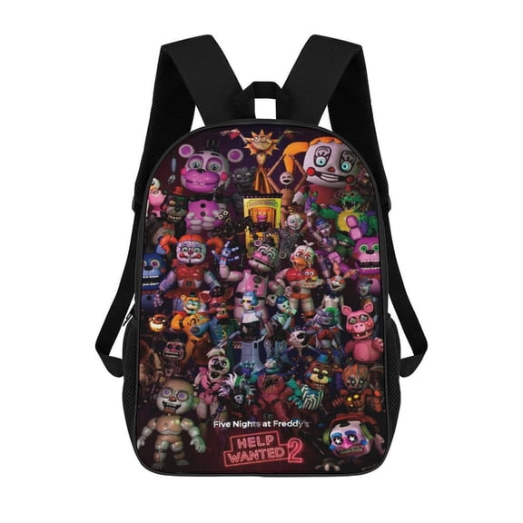 Cartoon Anime Five Nights At Freddy'S Backpack for Women, Men, Unisex 17 Inch Schoolbag Backpack Rucksack Large Capacity Shoulder Bag Travel Bags Students Bookbag