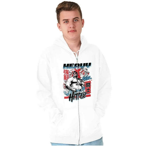 Street Fighter E Honda Heavy Hitter Zip Up Hoodie Men's Women's Brisco Brands S